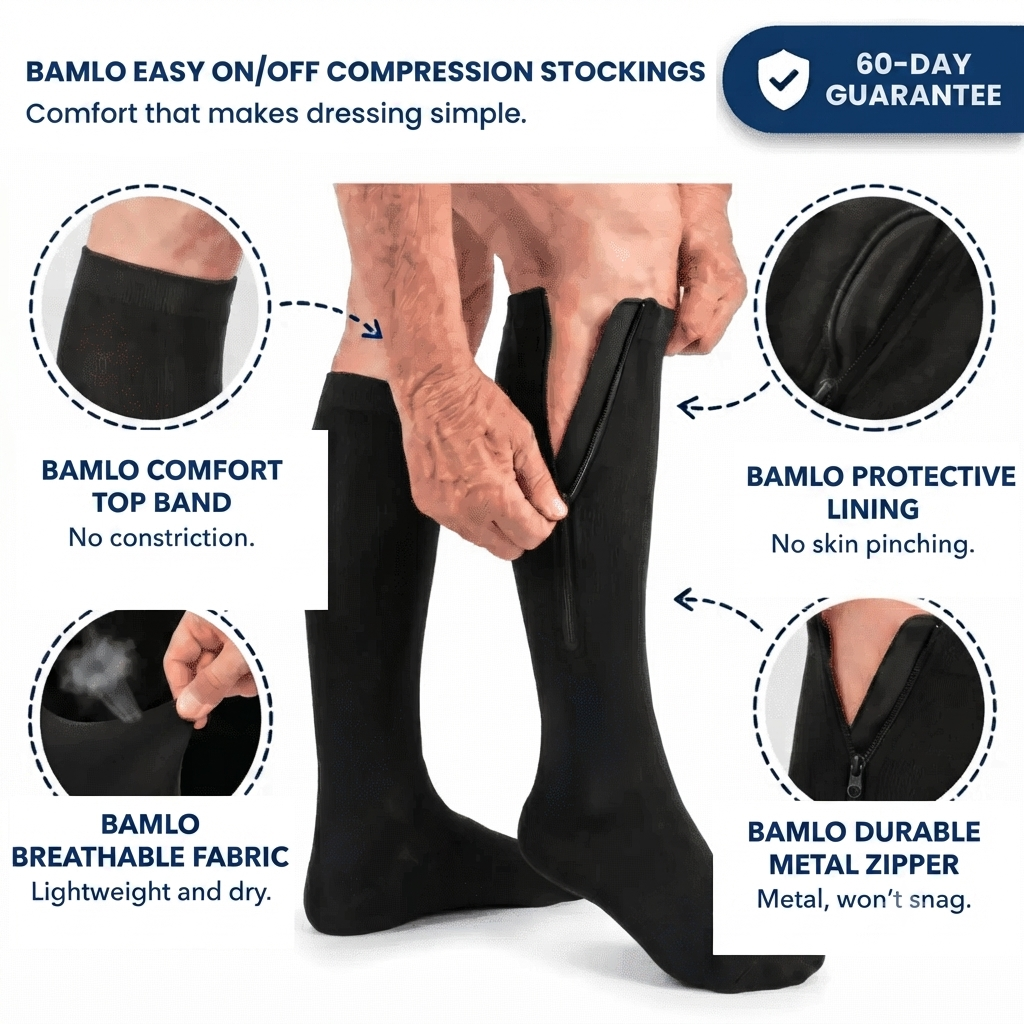 Bamlo® Kompressionsstrumpor med dragkedja
